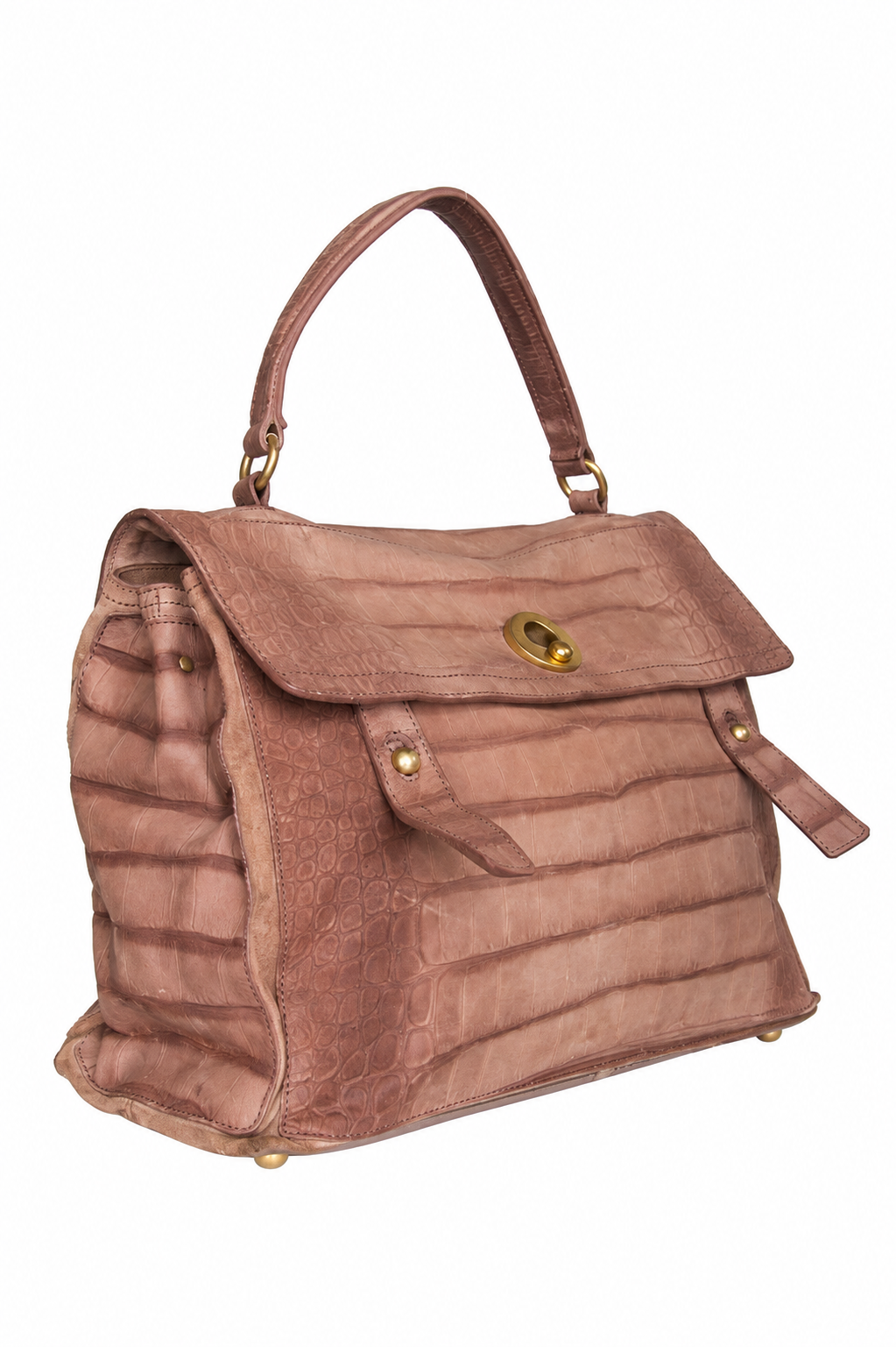 Yves Saint Laurent Muse Two Croc Effect Deerskin Satchel