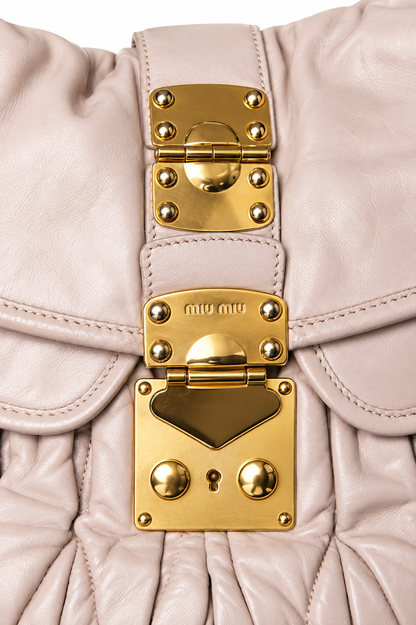 Miu Miu Matelasse Coffer Flap Pink Hobo Bag