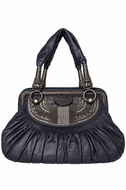 2007 Dior By Galliano Le Plisse Leated Leather Basket Bag