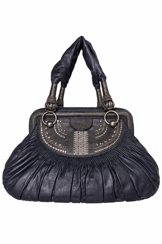 2007 Dior By Galliano Le Plisse Leated Leather Basket Bag