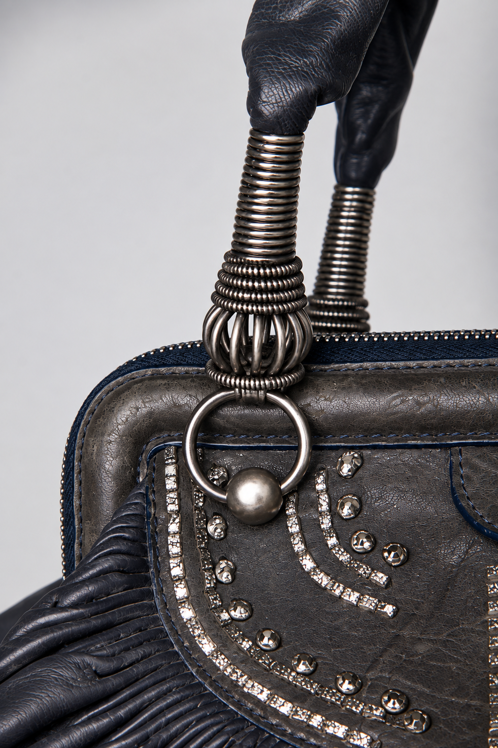 2007 Dior By Galliano Le Plisse Leated Leather Basket Bag