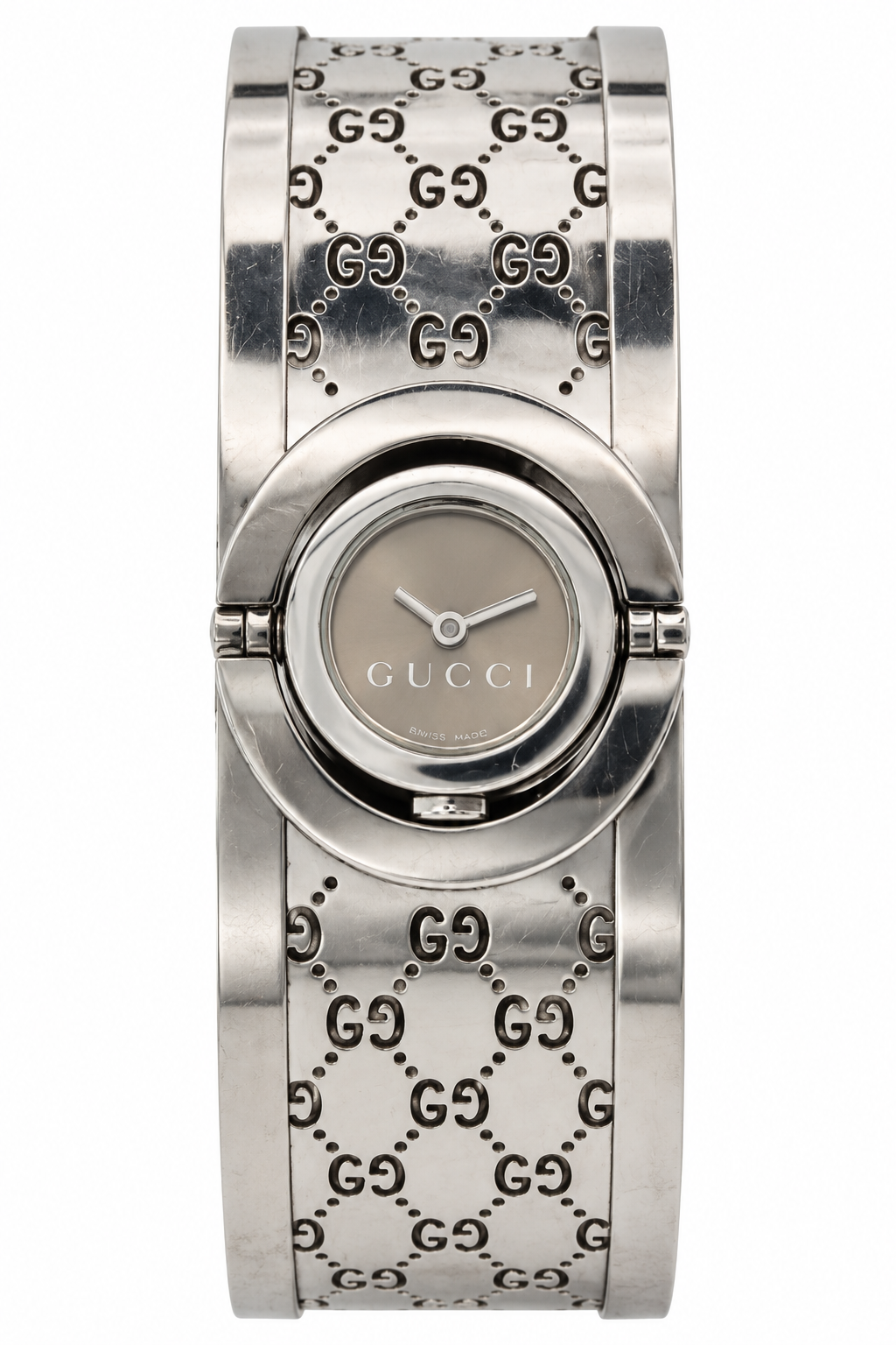 Gucci 112 Bangle Watch Silver-Tone Quartz (1523-GUC-L). LWM864