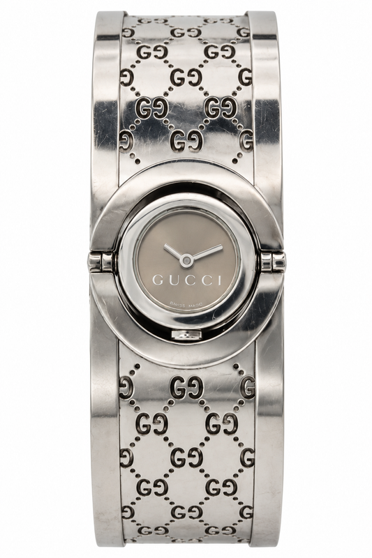Gucci 112 Bangle Watch Silver-Tone Quartz (1523-GUC-L). LWM864