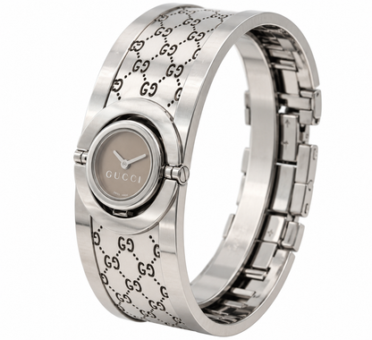 Gucci 112 Bangle Watch Silver-Tone Quartz (1523-GUC-L). LWM864