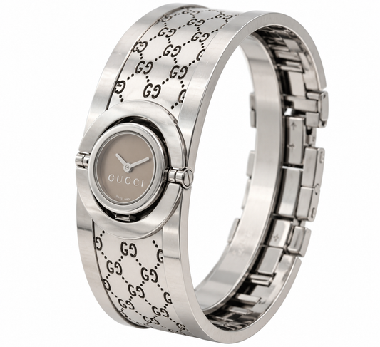 Gucci 112 Bangle Watch Silver-Tone Quartz (1523-GUC-L). LWM864