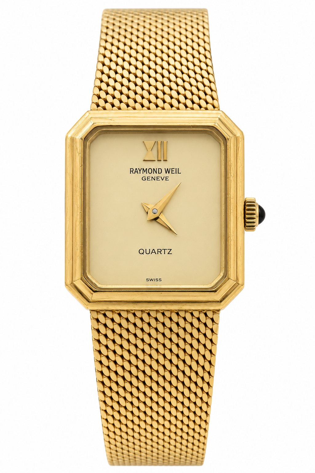 1980s Raymond Weil 9522 Champagne Dial Gold-Tone Mesh Bracelet Watch(754-RAY-L). LWM864