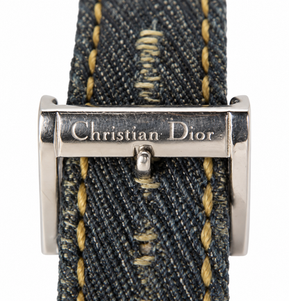 Christian Dior D78-109 Black Dial Blue Denim Strap Watch(665-DIO-L). LWM864