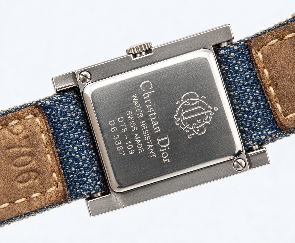 Christian Dior D78-109 Mother Of Pearl Dial Blue Denim Strap Watch(579-CHR-L). LWM864
