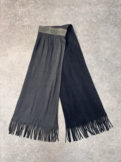 Issey Miyake Pleated Leather Fringe Scarf