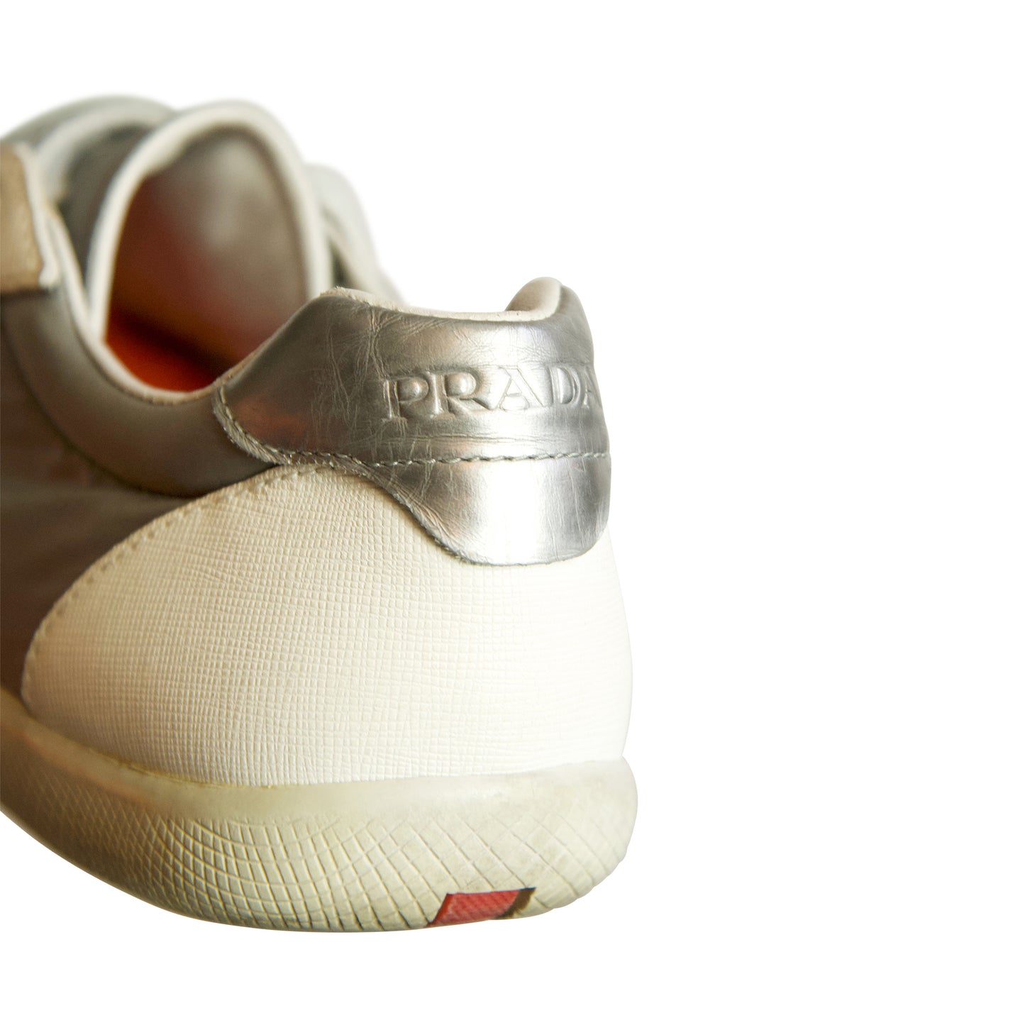 Prada White Patent Leather America's Cup Low Top Trainers