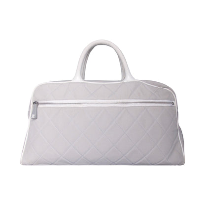 Chanel Sport Spellout Quilted Grey Bowling Bag