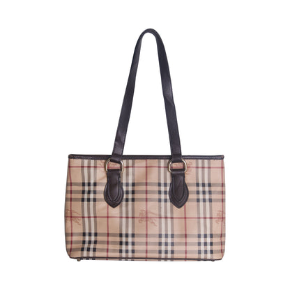 Burberry Haymarket Check Coated Canvas Handbag
