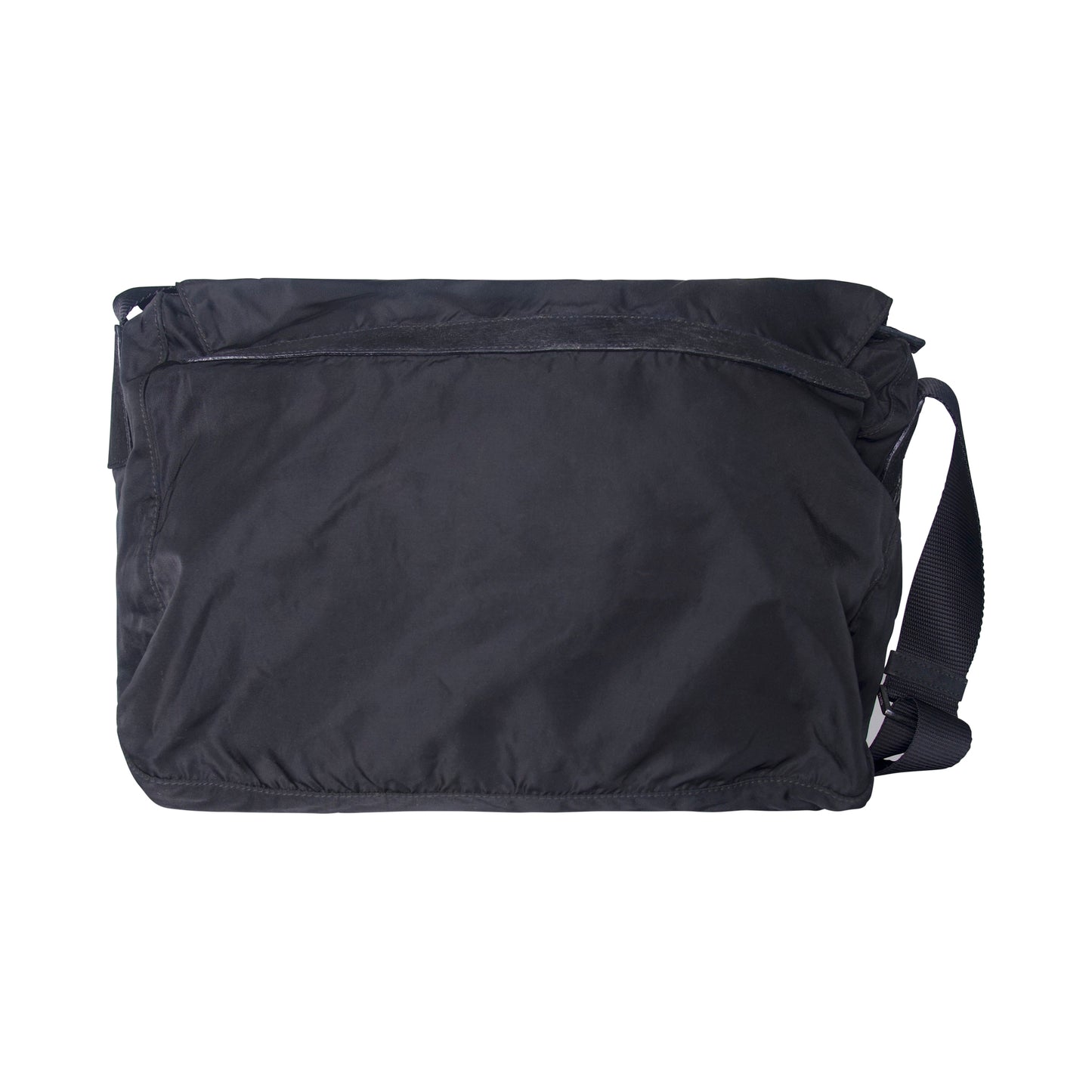 Prada Tessuto Nylon Black Buckled Crossbody Messenger Bag