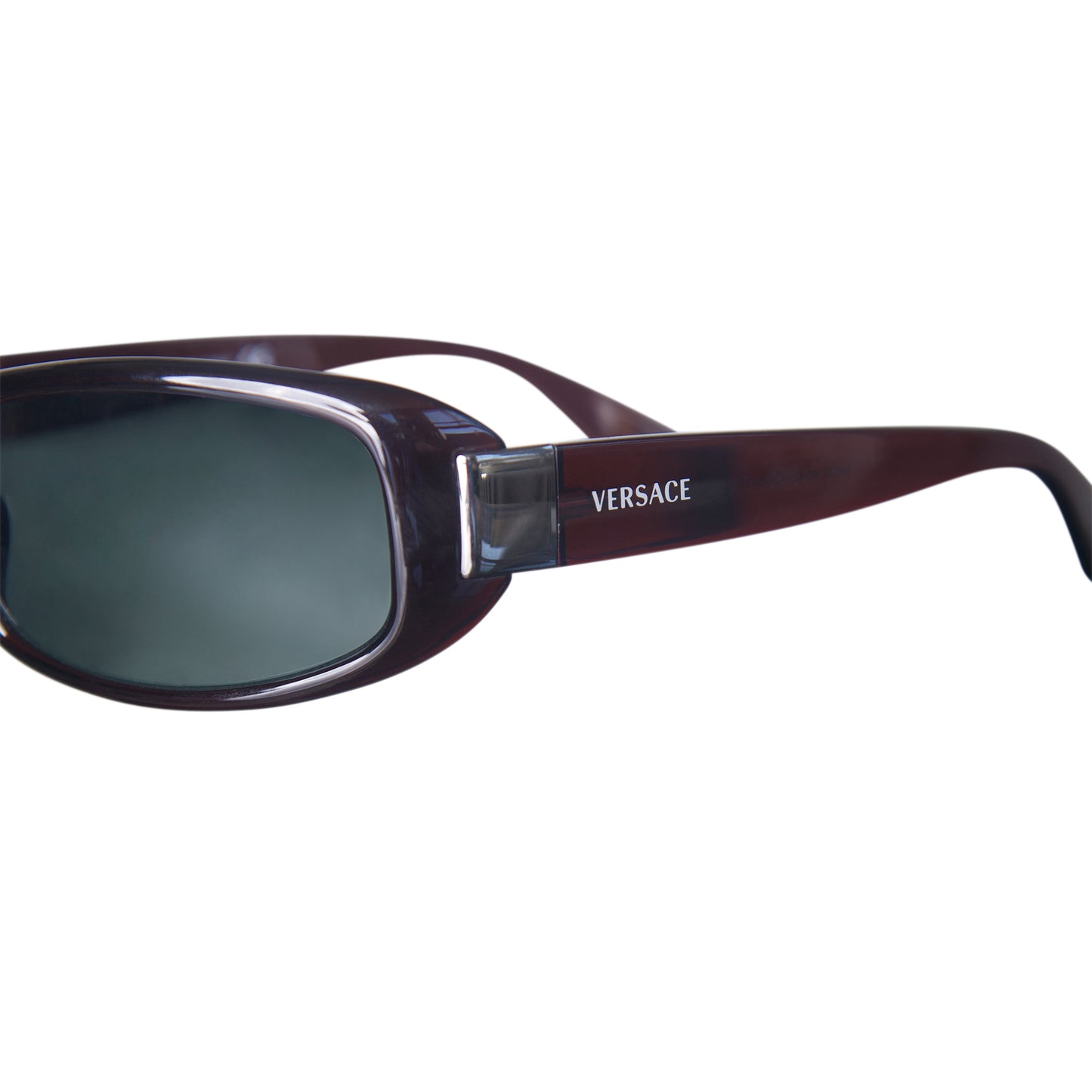 Versace 4043 Black Acetate Square Wraparound Sunglasses
