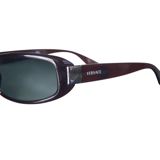Versace 4043 Black Acetate Square Wraparound Sunglasses
