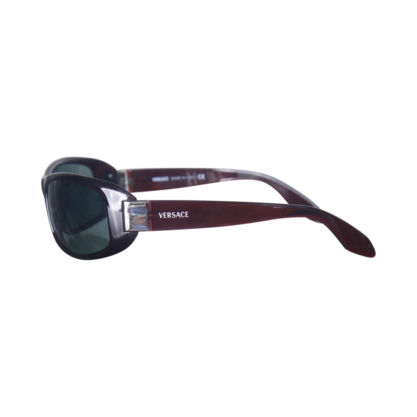 Versace 4043 Black Acetate Square Wraparound Sunglasses