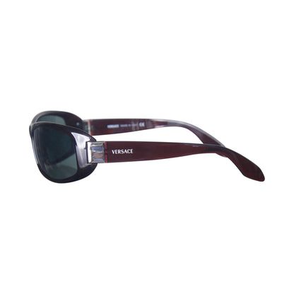 Versace 4043 Black Acetate Square Wraparound Sunglasses