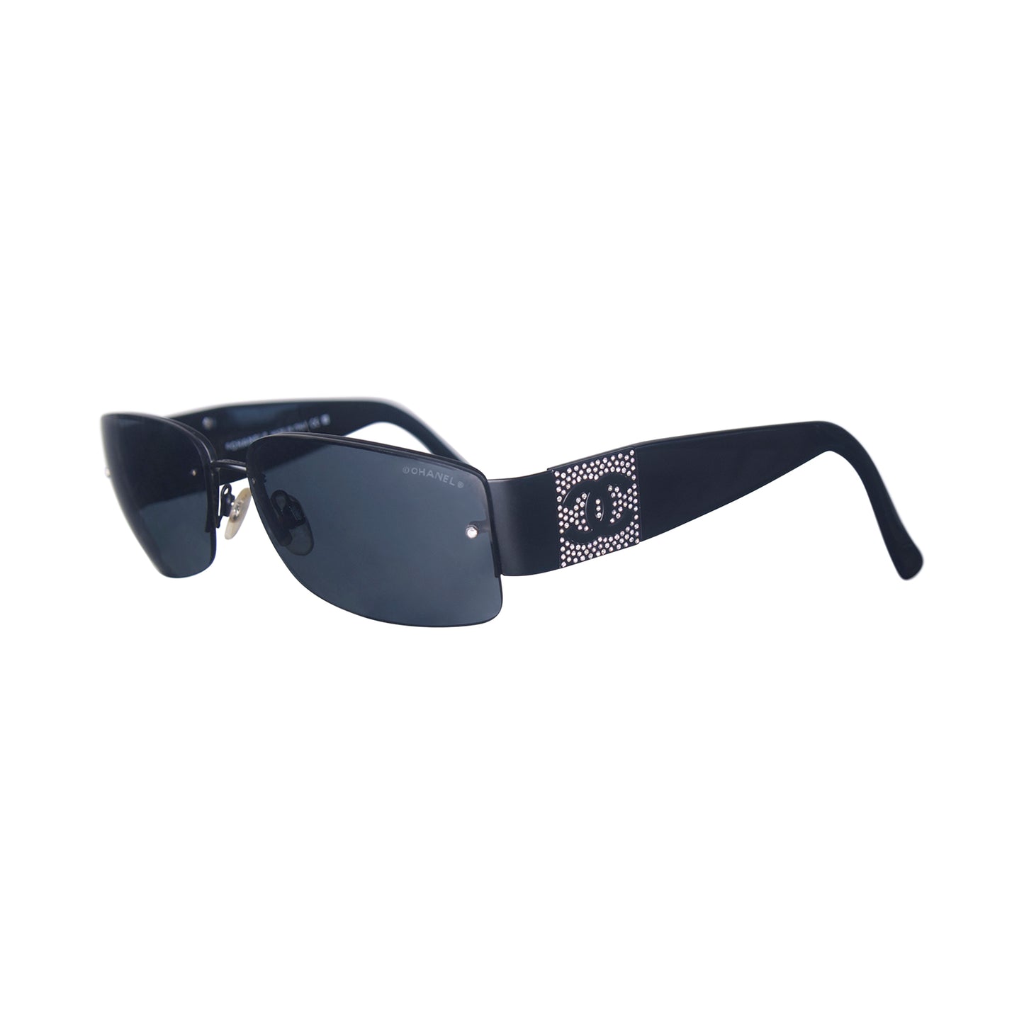 Chanel CC 4117-B Black Rimless Diamonte Sunglasses