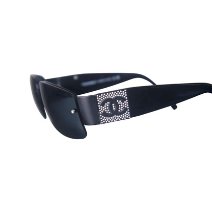 Chanel CC 4117-B Black Rimless Diamonte Sunglasses