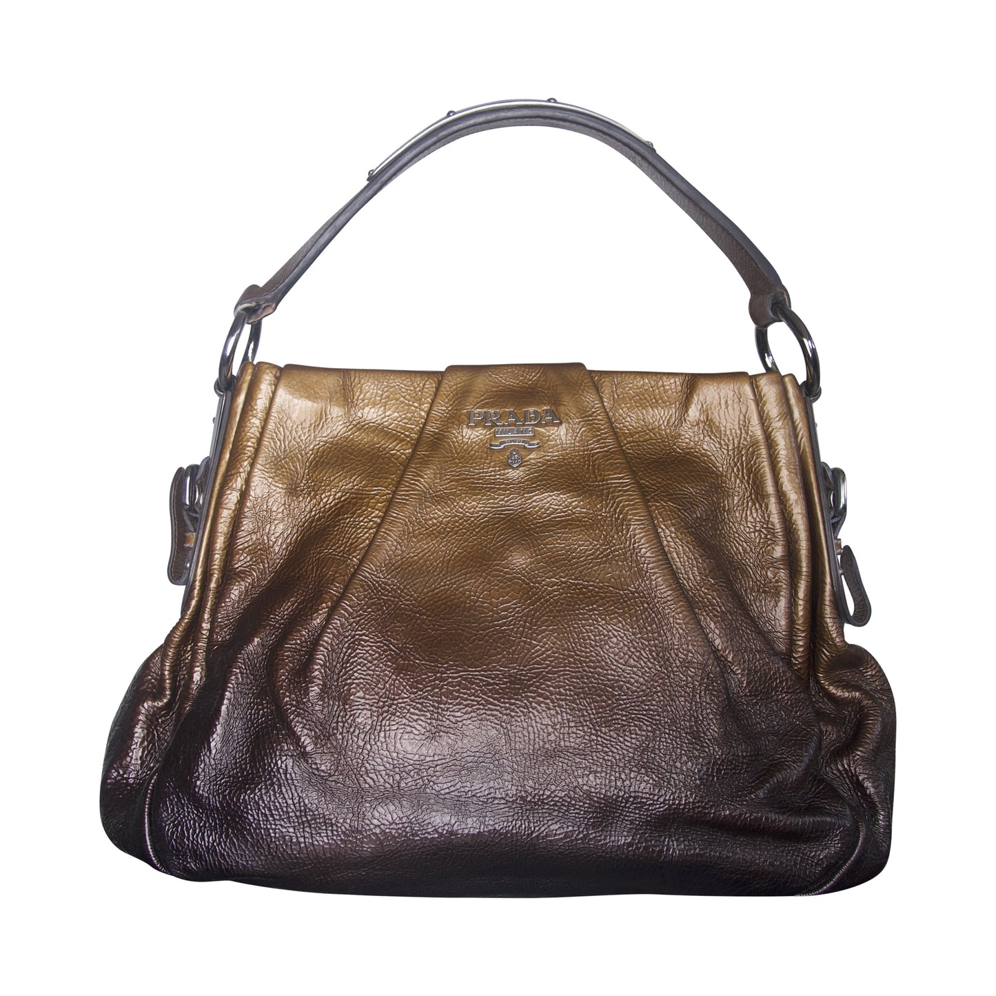 2000 Prada Naplak Sfumata Hardware Detailed Dualtone Hobo Bag