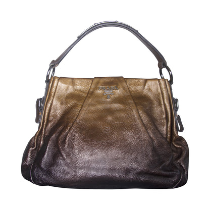 2000 Prada Naplak Sfumata Hardware Detailed Dualtone Hobo Bag