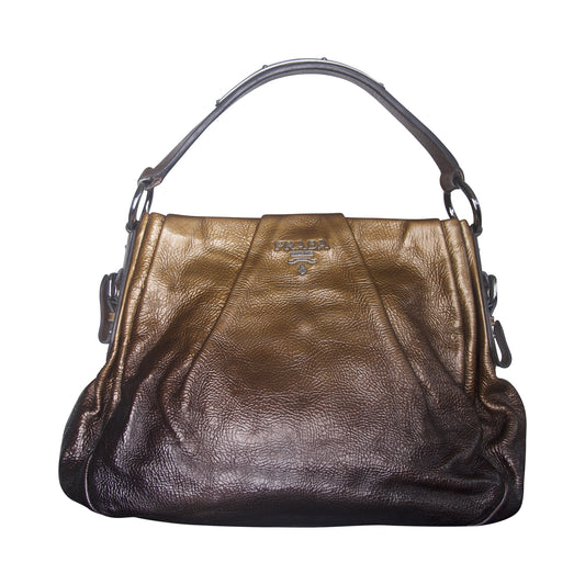 2000 Prada Naplak Sfumata Hardware Detailed Dualtone Hobo Bag