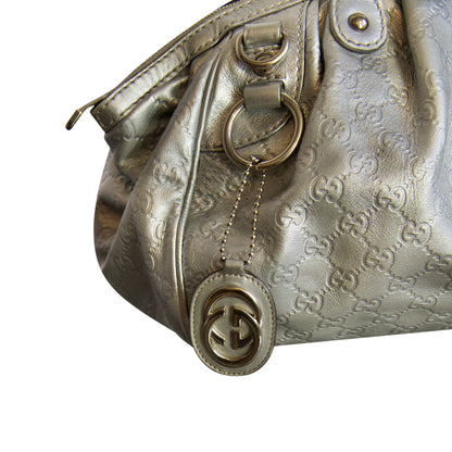 Gucci Silver Guccissima Sukey Shoulder Bag