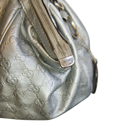Gucci Silver Guccissima Sukey Shoulder Bag
