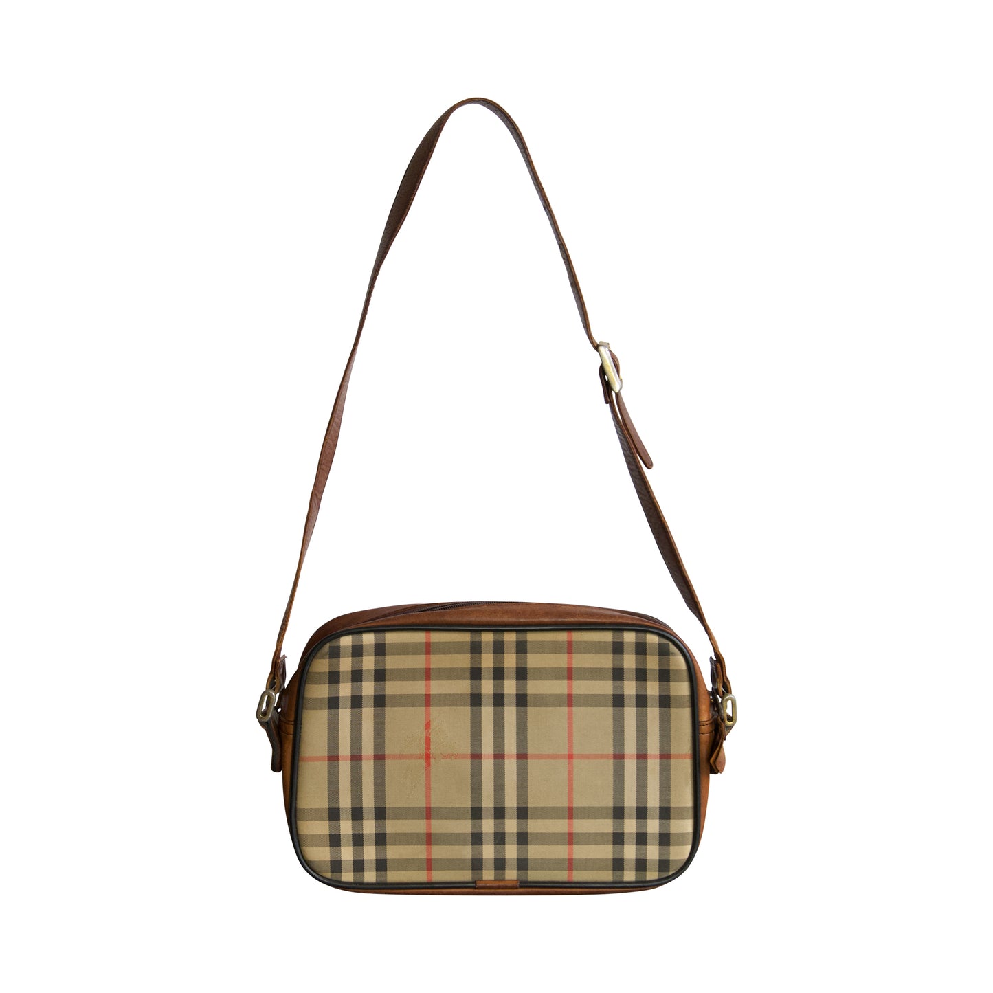 Burberry Beige Horseferry Nova Check Leather Crossbody Bag
