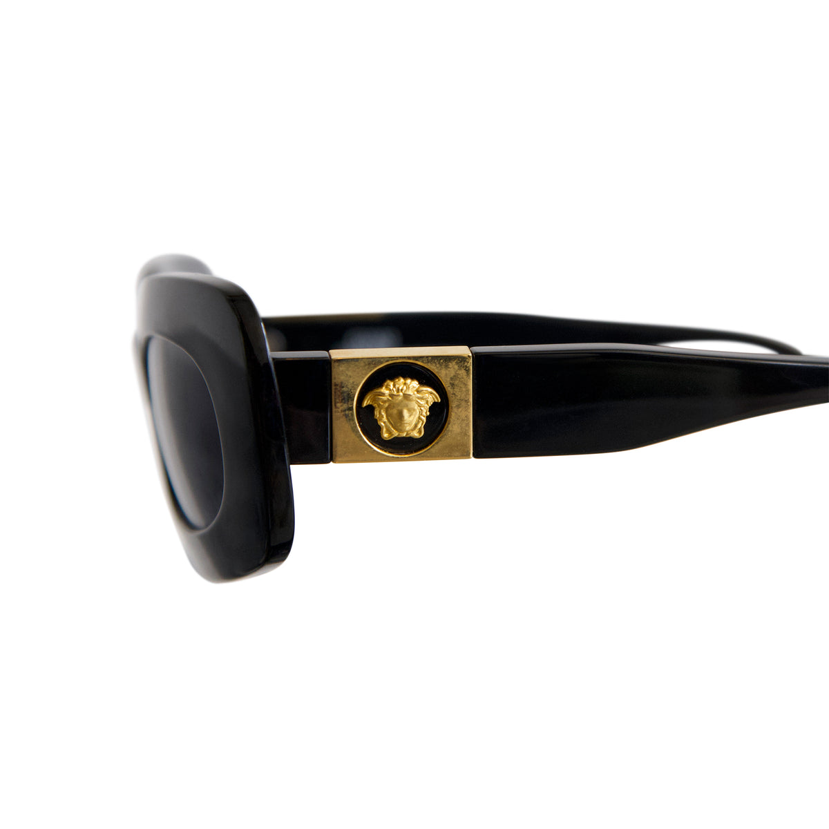 Versace Vintage Gianni  Womens Sunglasses with Black Frame and Gold Detail Gianni Versace Gold Metal Sunglasses with Tortoiseshell Temples main image 2
