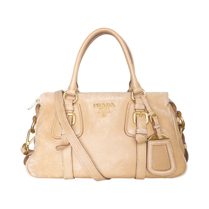 2000's Prada Vitello Leather Bowler Bag