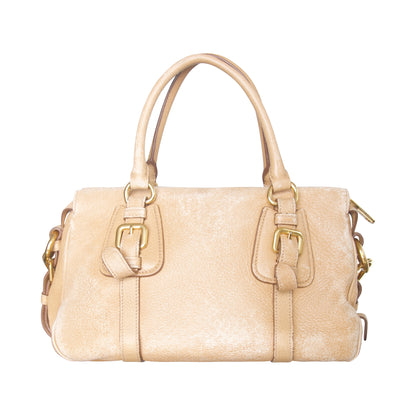 2000's Prada Vitello Leather Bowler Bag