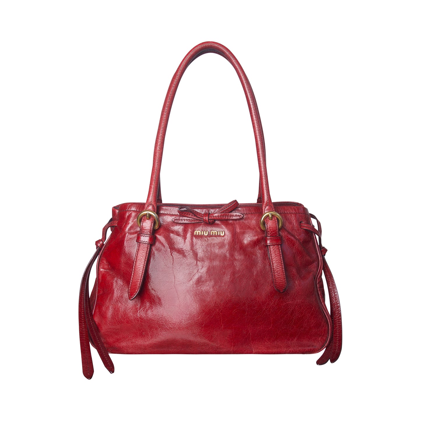 2007 Miu Miu Vitello Bow Leather Shoulder Bag