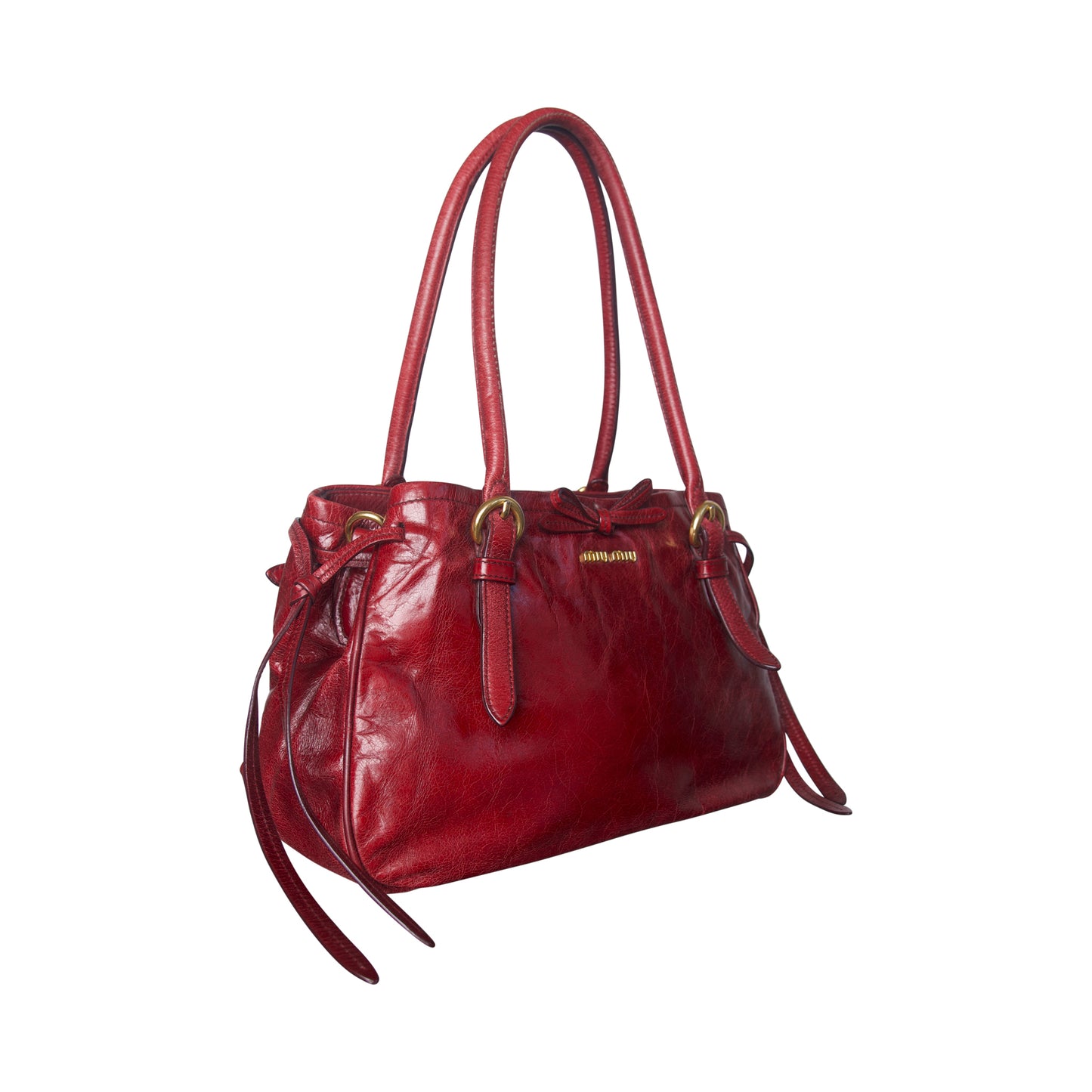 2007 Miu Miu Vitello Bow Leather Shoulder Bag