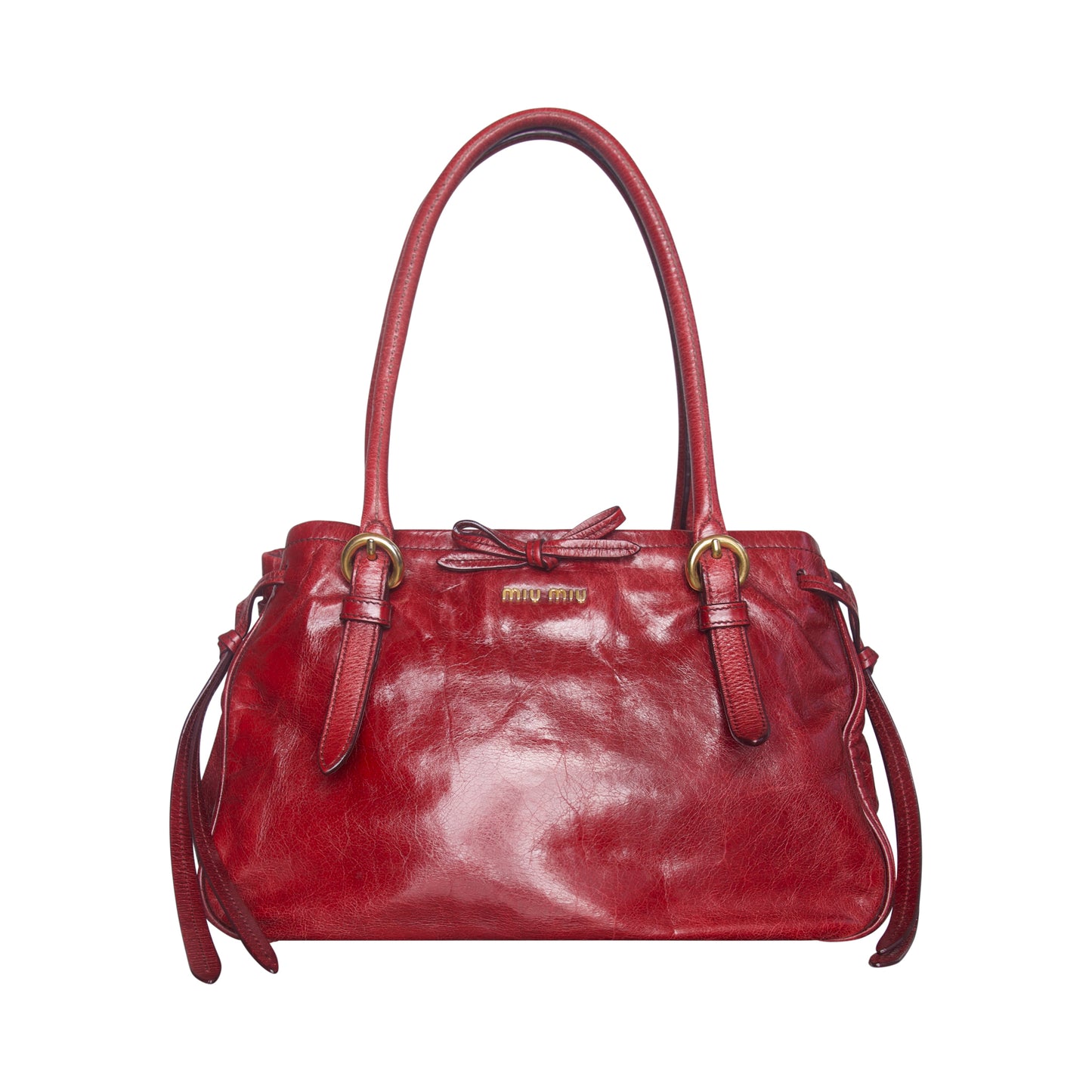 2007 Miu Miu Vitello Bow Leather Shoulder Bag