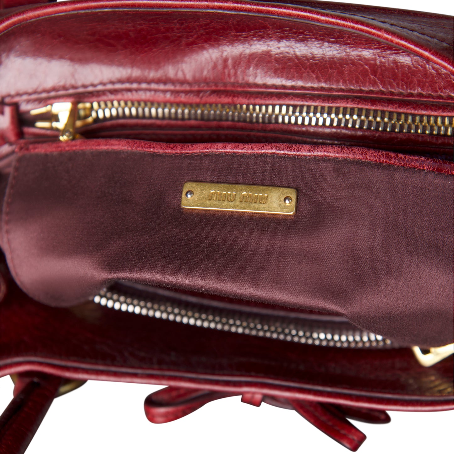2007 Miu Miu Vitello Bow Leather Shoulder Bag