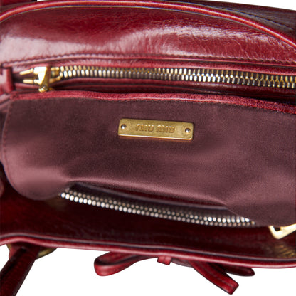 2007 Miu Miu Vitello Bow Leather Shoulder Bag
