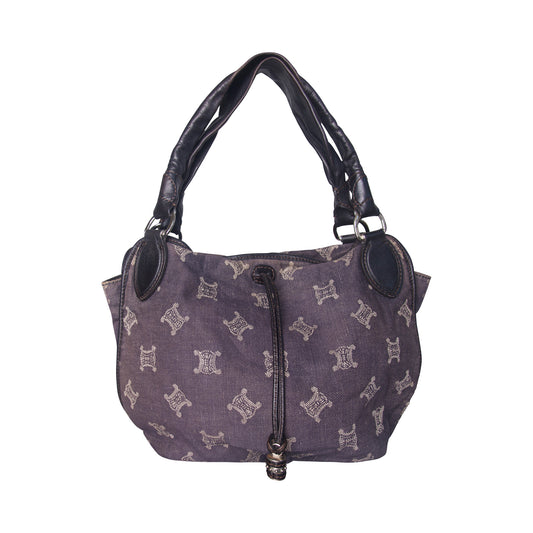 2008 Celine Macadam Denim Hobo Bag
