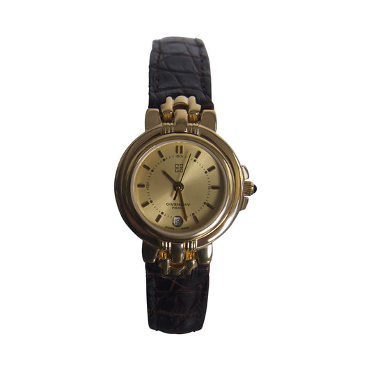 Givenchy Chenonceaux Model Brown Leather Strap Watch