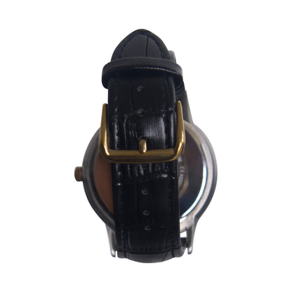 Emporio Armani Black Croc Leather Strap Watch