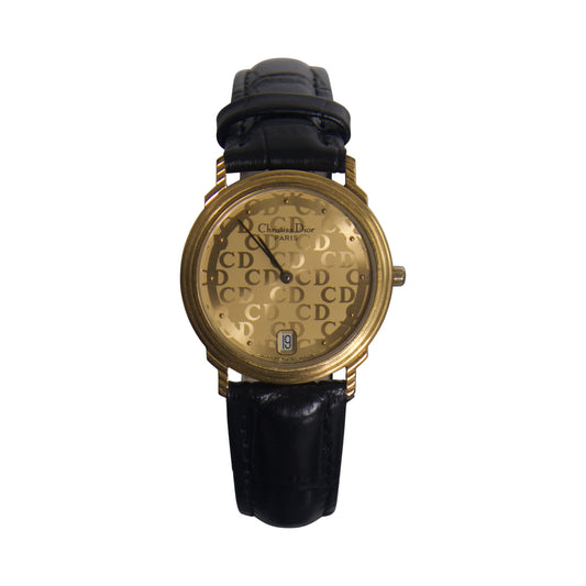 Christian Dior 45.122.2 Gold Croc Strap Watch