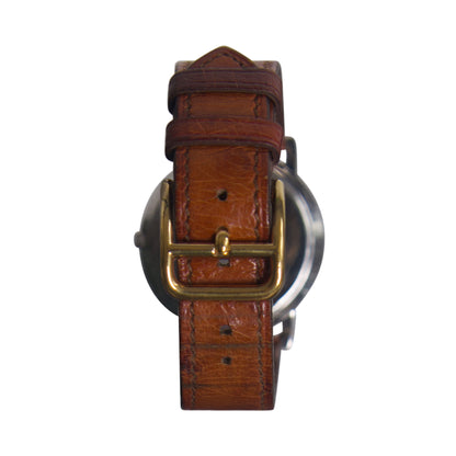 Hermes Paris Sellier 181178 Brown Leather Strap Watch