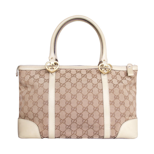 Gucci Lovely Heart Beige Tote Bag (257069)