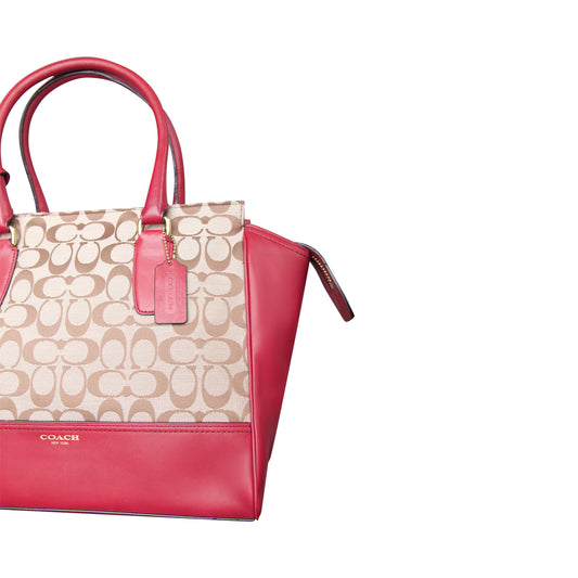 Coach Legacy Signature Carryall Cherry Tote Bag (F25402)