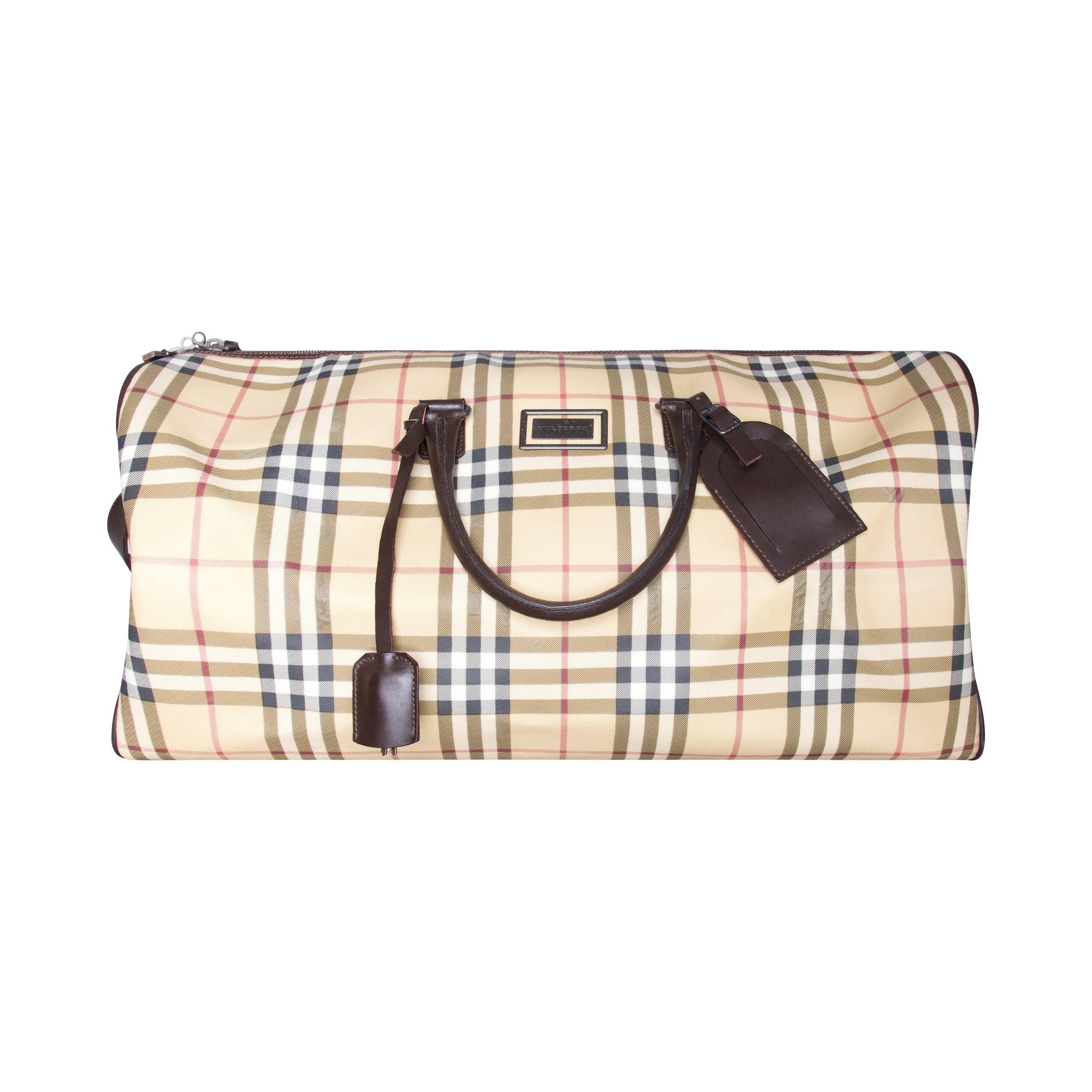 Burberry Nova Check Brown Leather Strap Weekend Bag – Vintage