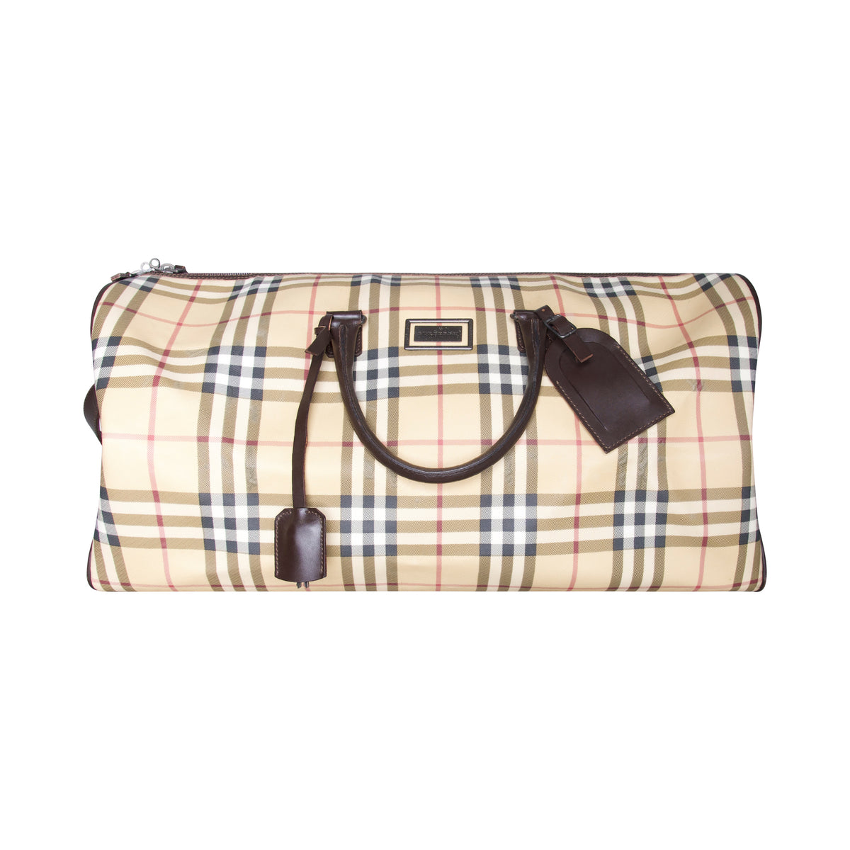 Burberry Nova Check Brown Leather Strap Weekend Bag – Vintage