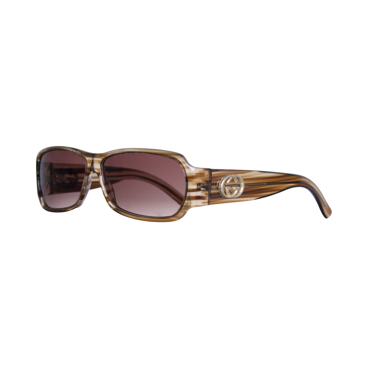 Gucci Full-Inclusion Brown Glitter Striped Sunglasses with Auth Card Gucci GG1842S 002 Sunglasses - US main image 3
