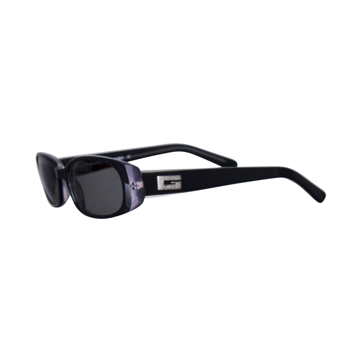 1998 Gucci Silver Monogram Black Frame Sunglasses – Vintage