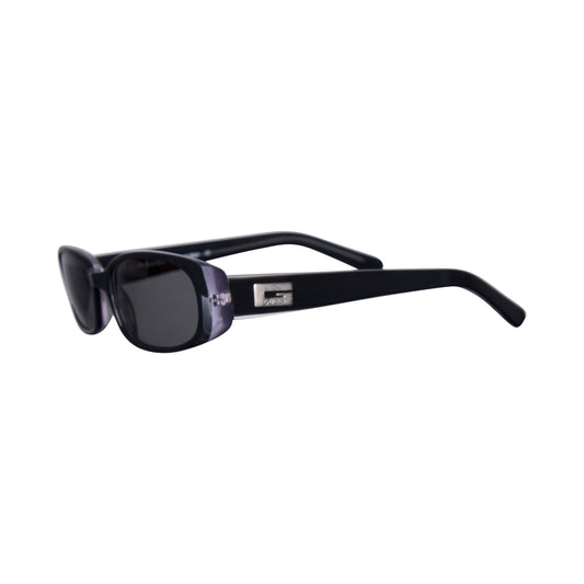 1998 Gucci Silver Monogram Black Frame Sunglasses