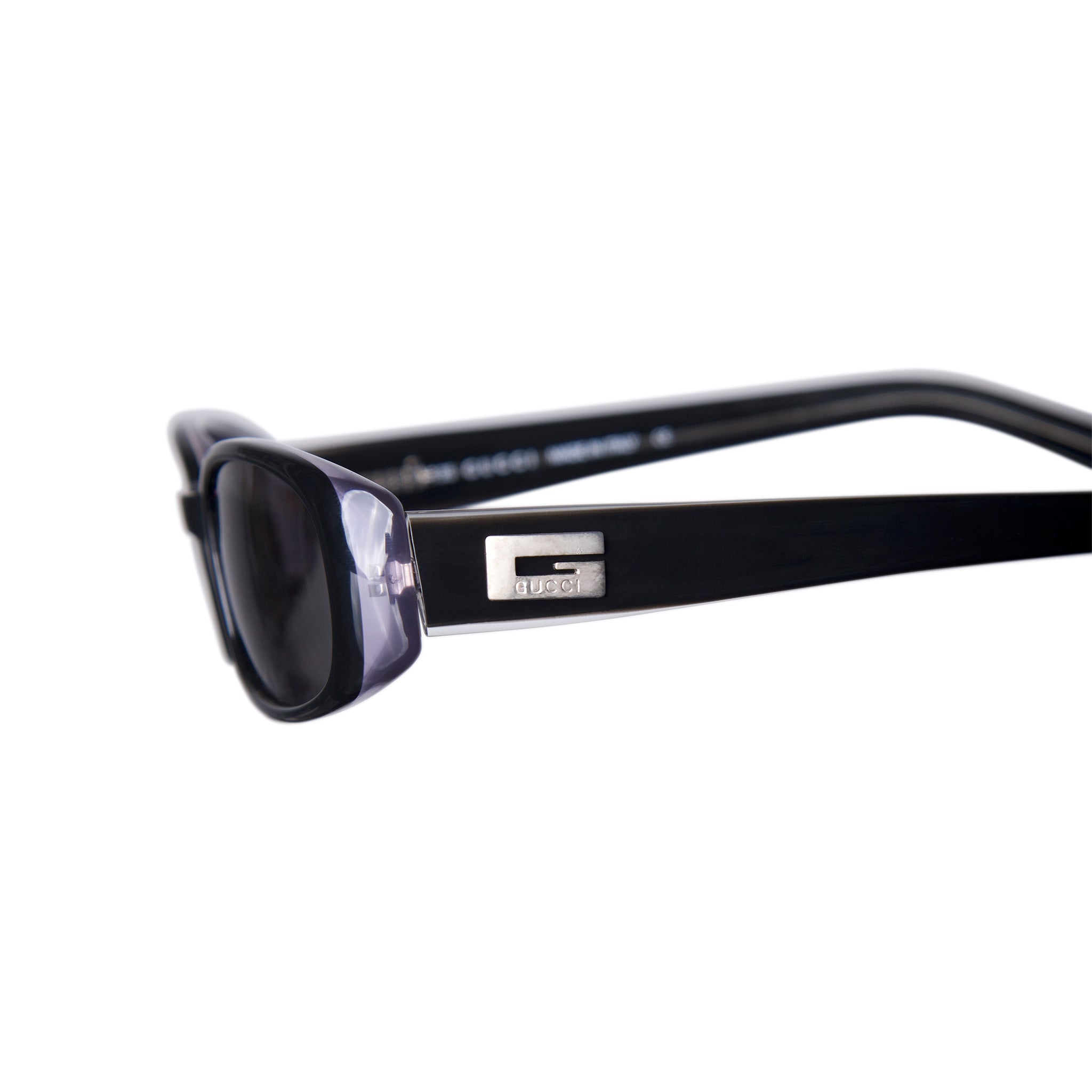 1998 Gucci Silver Monogram Black Frame Sunglasses – Vintage